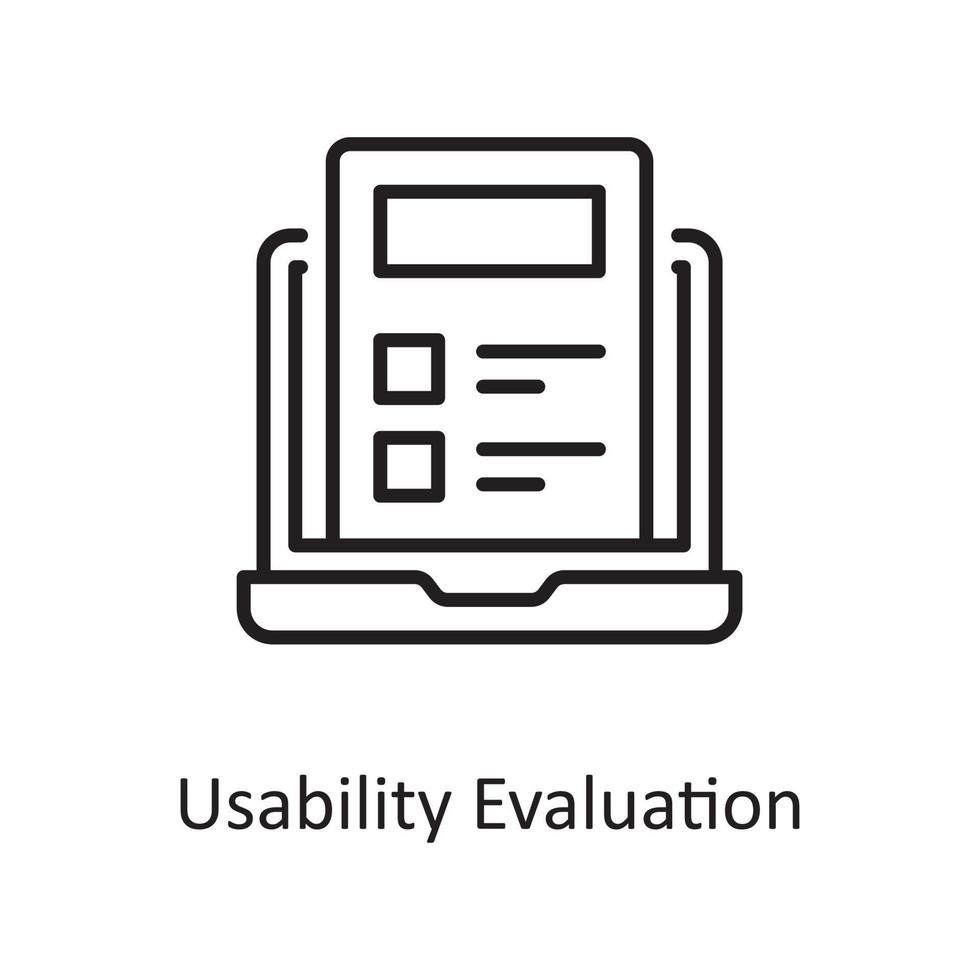 Usability Evaluation Vector Outline Icon Design illustration. Design and Development Symbol on White background EPS 10 File