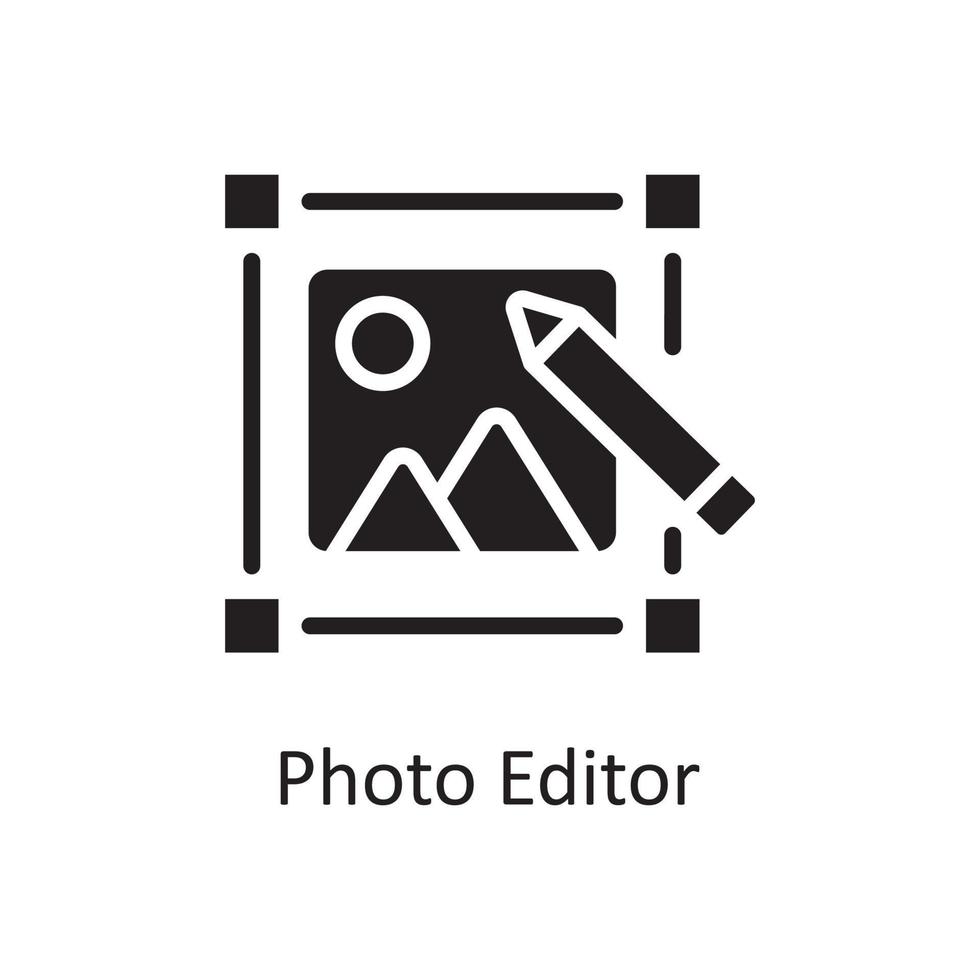 Photo Editor Vector Solid Icon Design illustration. Design and Development Symbol on White background EPS 10 File