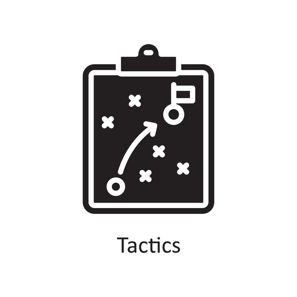 ilustración de diseño de icono sólido de vector de tácticas. símbolo de gestión de datos y negocios en el archivo eps 10 de fondo blanco