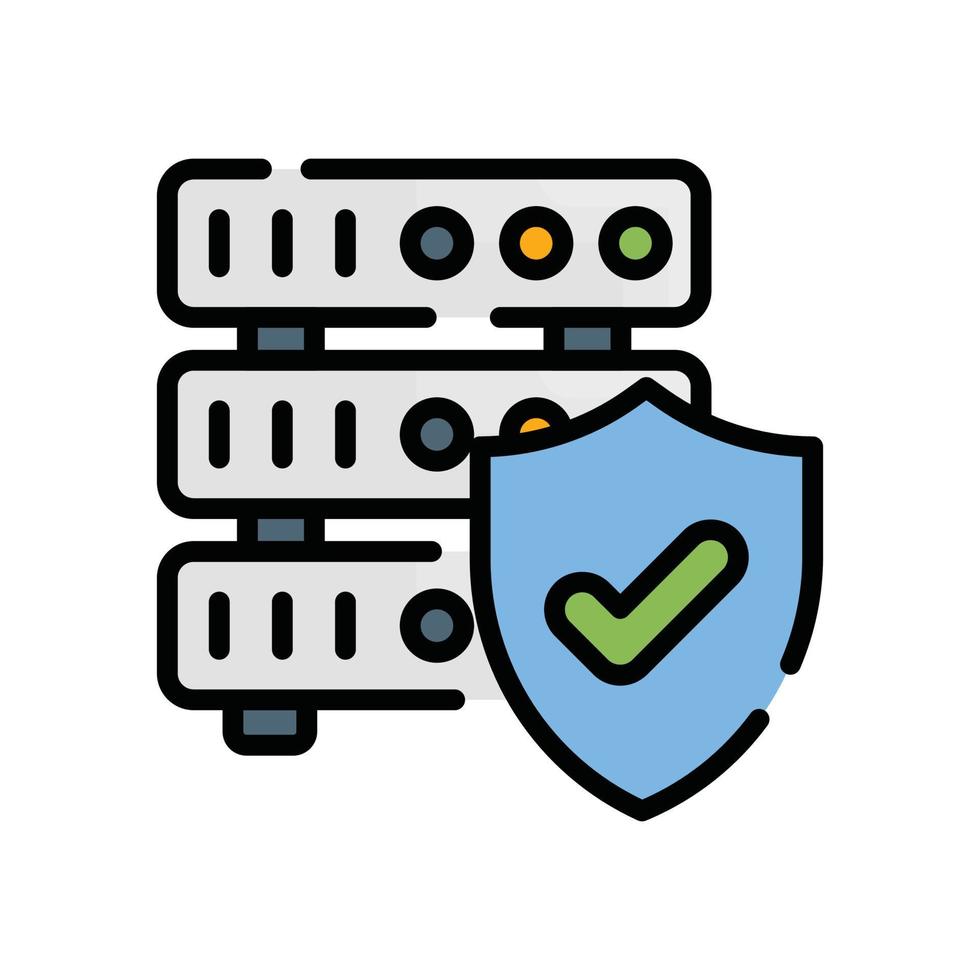 Server Protection Vector Outline Filled icon Cloud Computing symbol EPS 10 file