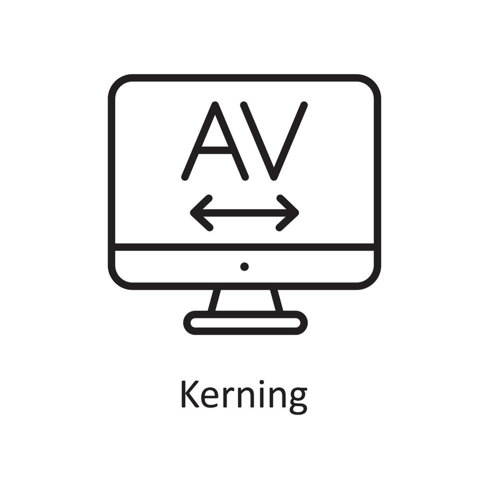Kerning  Vector Outline Icon Design illustration. Design and Development Symbol on White background EPS 10 File