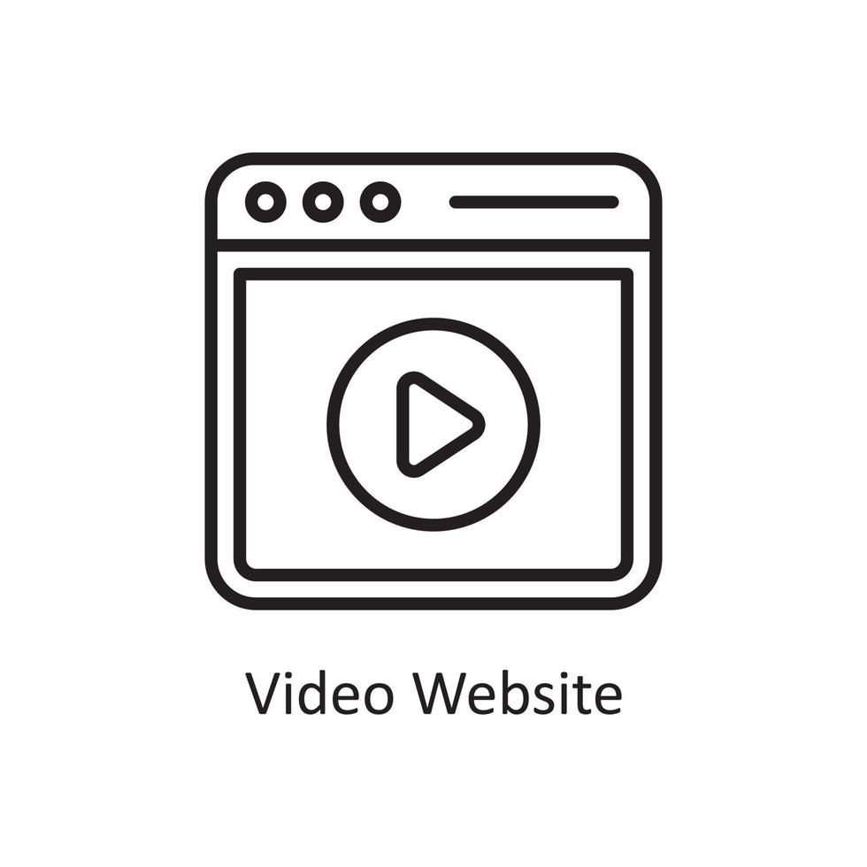Video Website Vector Outline Icon Design illustration. Business And Data Management Symbol on White background EPS 10 File