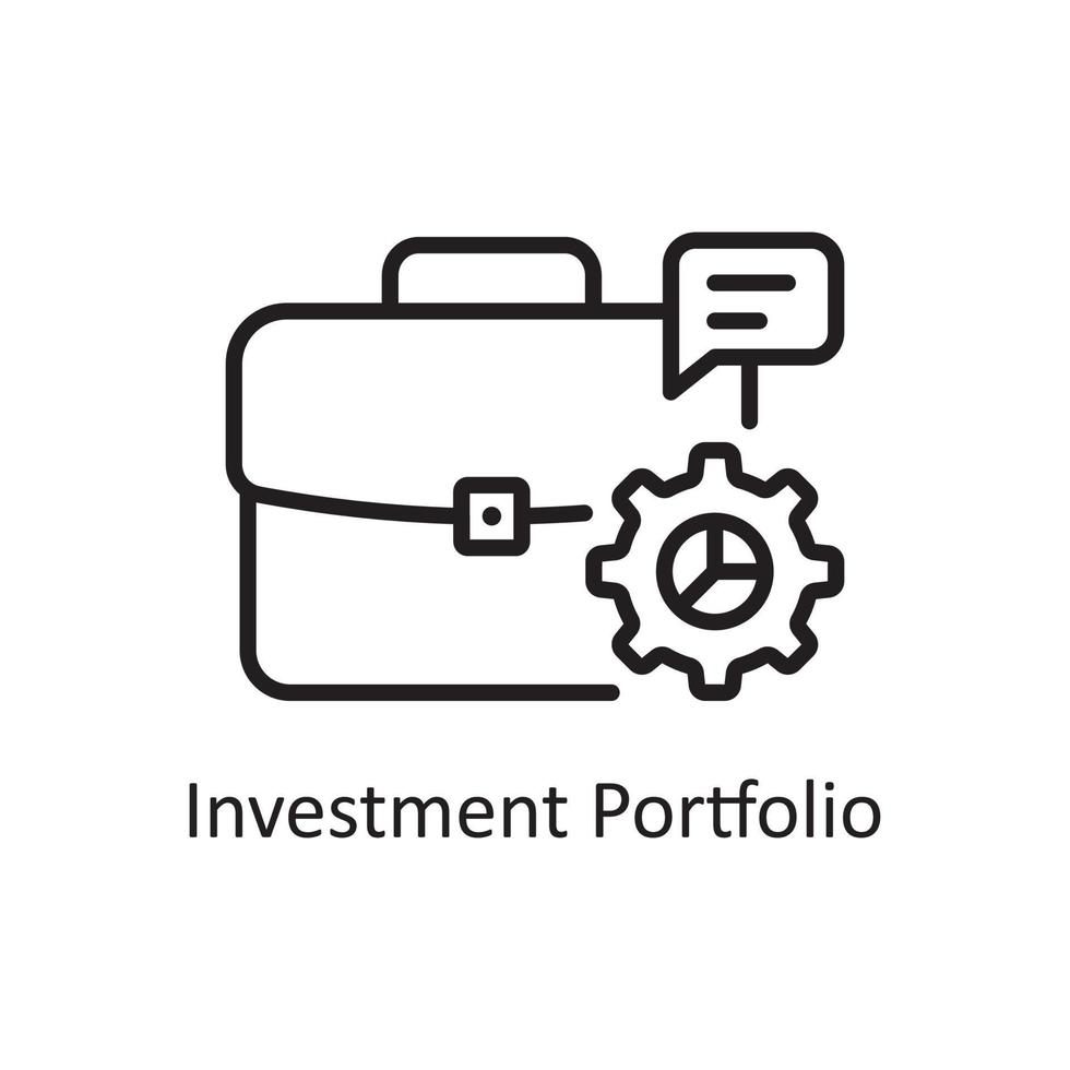 Investment Portfolio Vector Outline Icon Design illustration. Business And Data Management Symbol on White background EPS 10 File