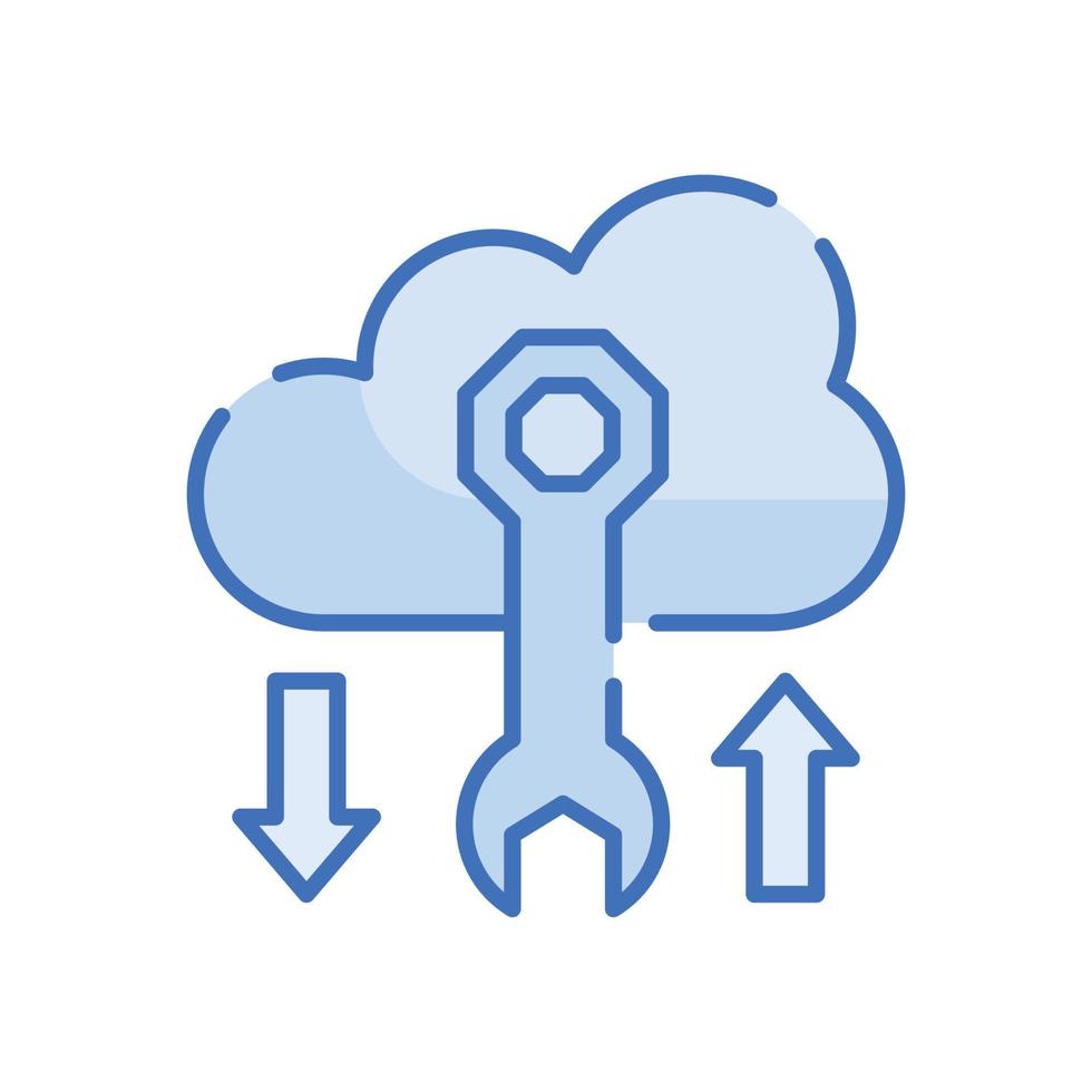 Cloud Engineering Vector Blue icon Cloud Computing symbol EPS 10 file