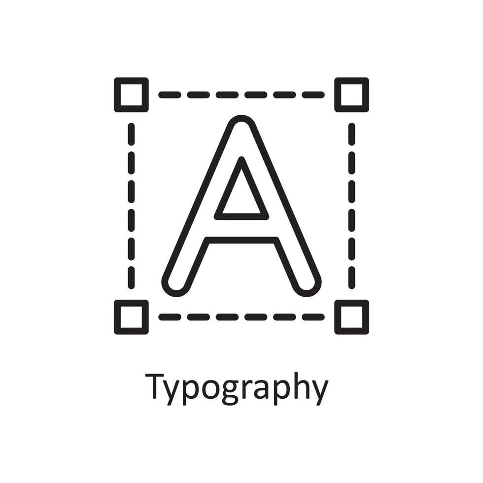 ilustración de diseño de icono de contorno de vector de tipografía. símbolo de diseño y desarrollo en el archivo eps 10 de fondo blanco