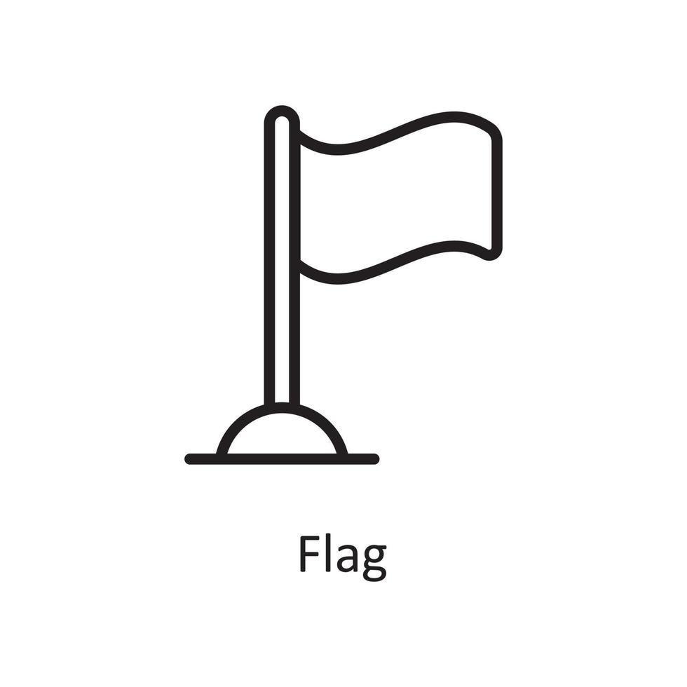 Flag Vector Outline Icon Design illustration. Business And Data Management Symbol on White background EPS 10 File