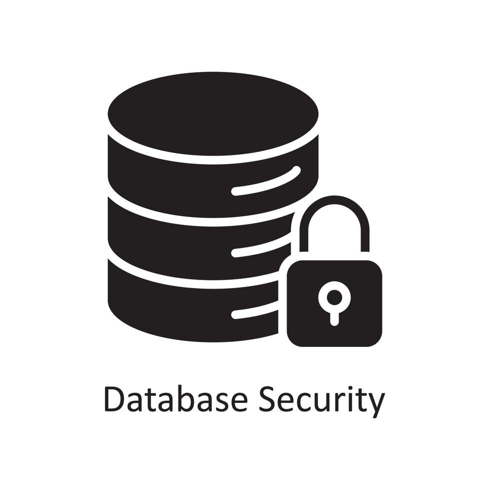 Database Security Vector Solid Icon Design illustration. Business And Data Management Symbol on White background EPS 10 File