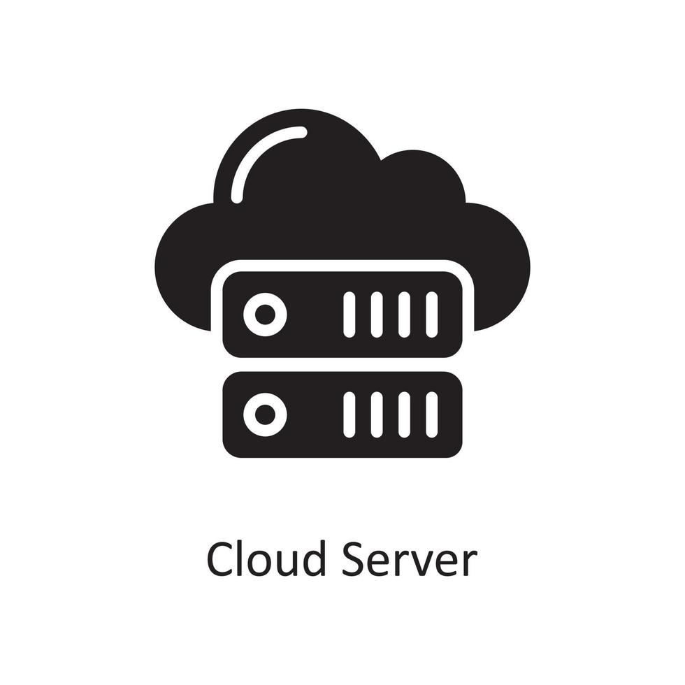 Cloud Server Vector Solid Icon Design illustration. Business And Data Management Symbol on White background EPS 10 File