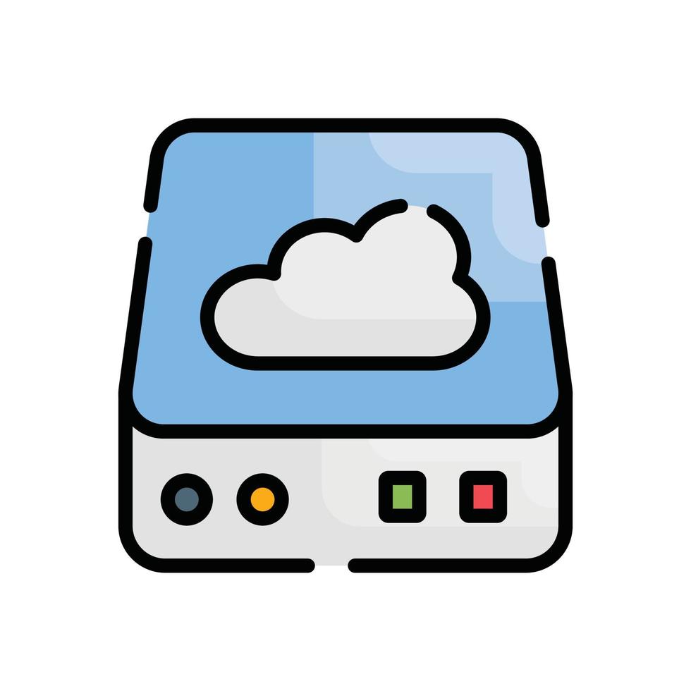 Cloud Drive Vector  Outline Filled  icon Cloud Computing symbol EPS 10 file