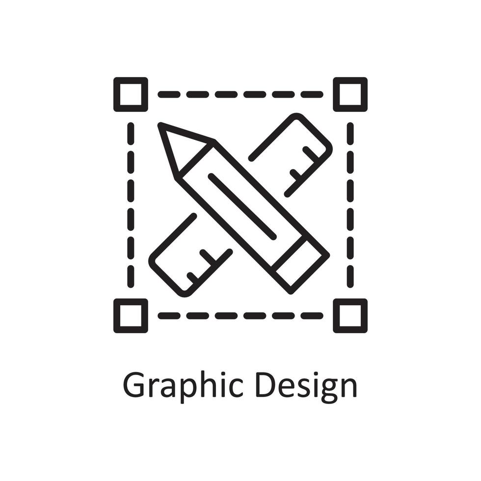 Graphic Design Vector Outline Icon Design illustration. Design and Development Symbol on White background EPS 10 File