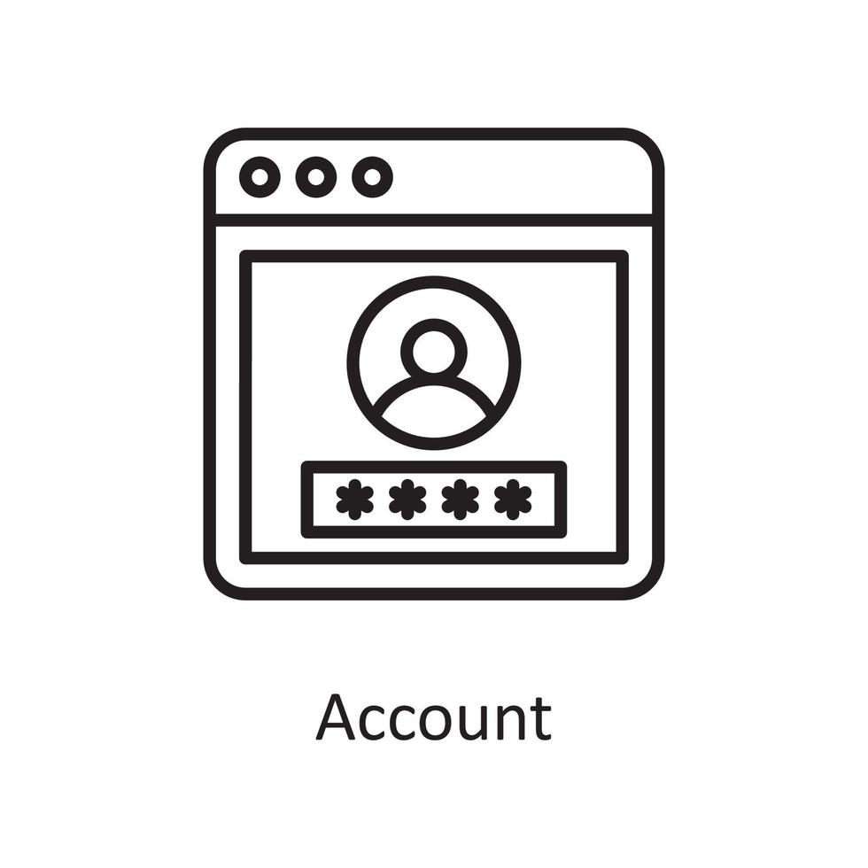 Account Vector Outline Icon Design illustration. Design and Development Symbol on White background EPS 10 File