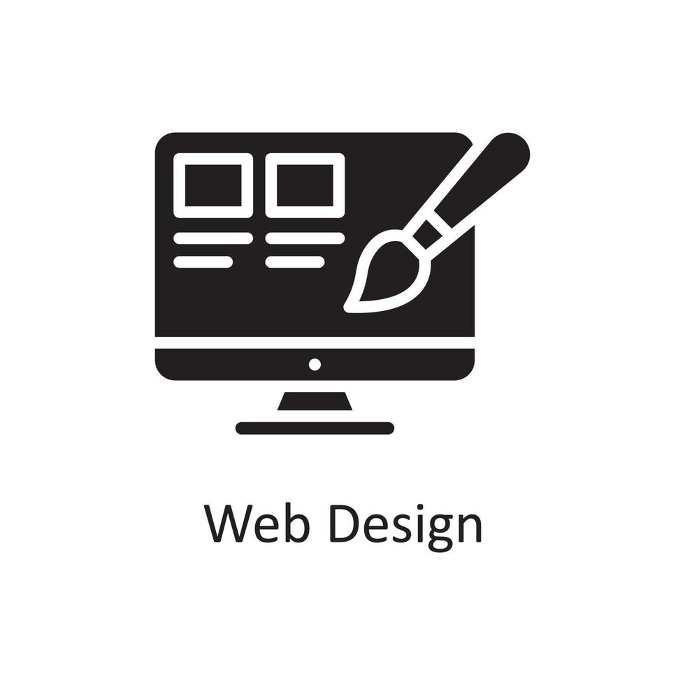 ilustración de diseño de icono sólido de vector de diseño web. símbolo de diseño y desarrollo en el archivo eps 10 de fondo blanco