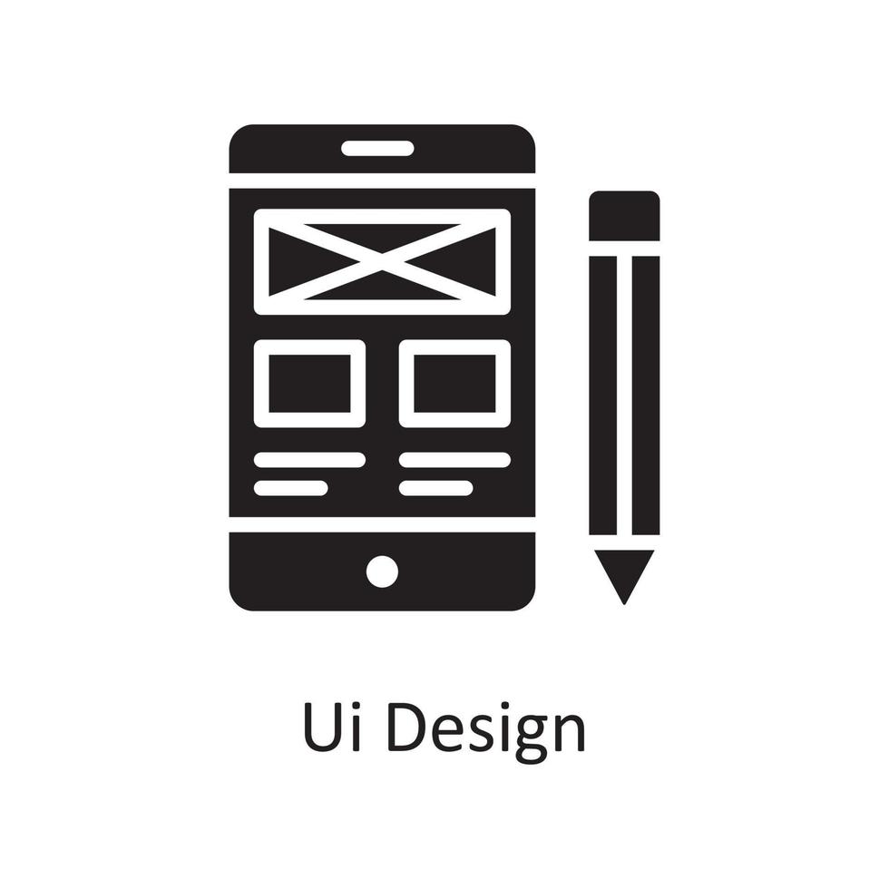 ilustración de diseño de icono sólido de vector de diseño de interfaz de usuario. símbolo de diseño y desarrollo en el archivo eps 10 de fondo blanco