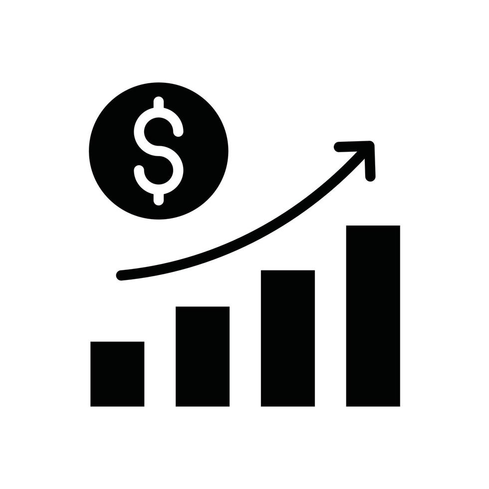 Increase Investment .Vector Solid  icon Business Growth and investment symbol EPS 10 file vector