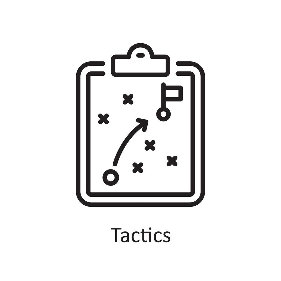 ilustración de diseño de icono de contorno de vector de tácticas. símbolo de gestión de datos y negocios en el archivo eps 10 de fondo blanco