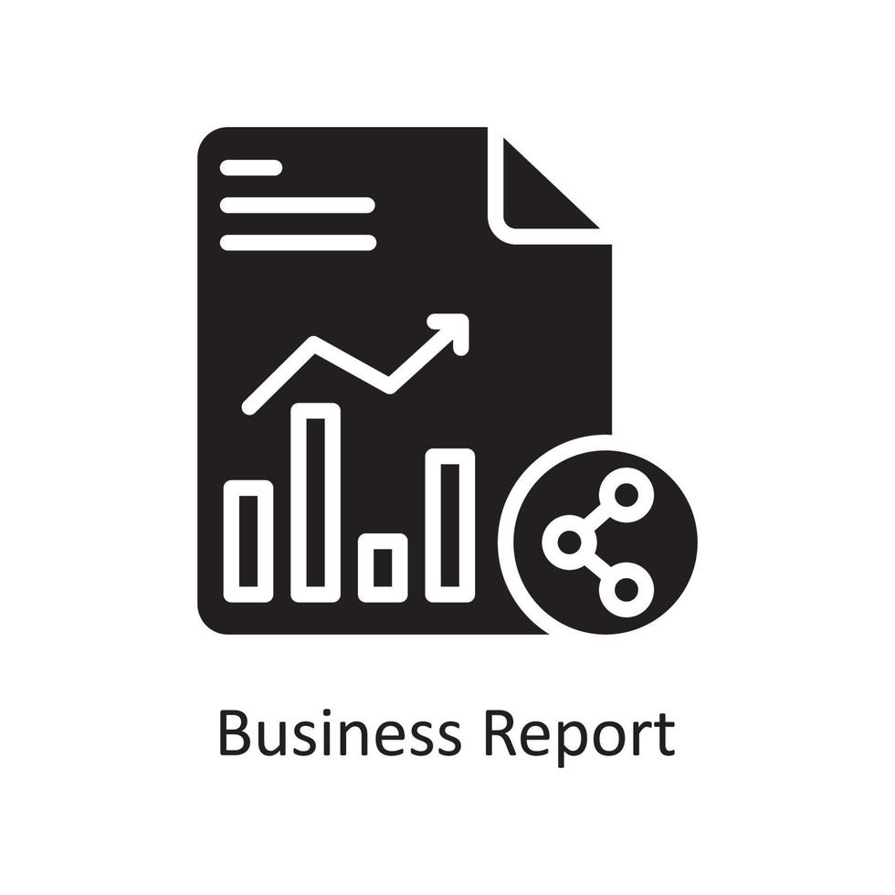 informe de negocios compartir vector icono sólido diseño ilustración. símbolo de gestión de datos y negocios en el archivo eps 10 de fondo blanco