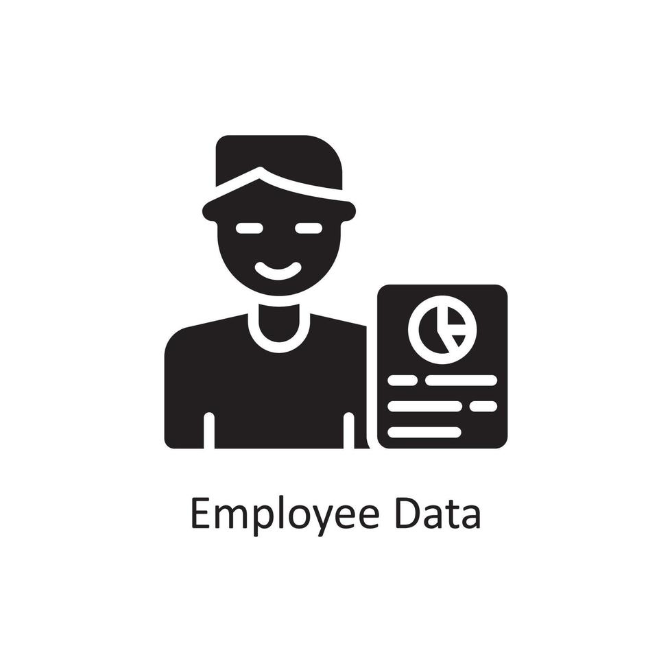Employee Data  Vector Solid Icon Design illustration. Business And Data Management Symbol on White background EPS 10 File
