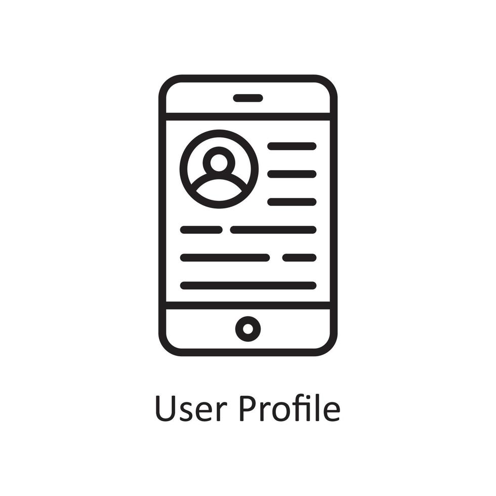 Ilustración de diseño de icono de contorno de vector de perfil de usuario. símbolo de gestión de datos y negocios en el archivo eps 10 de fondo blanco