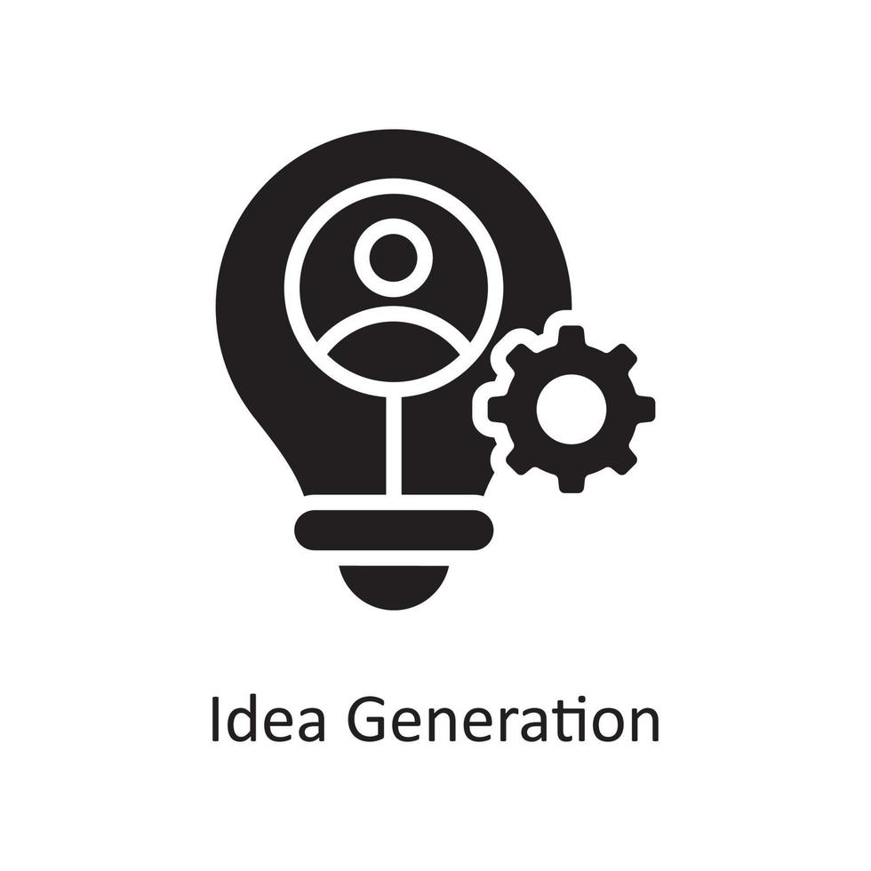 ilustración de diseño de icono sólido de vector de generación de idea. símbolo de gestión de datos y negocios en el archivo eps 10 de fondo blanco