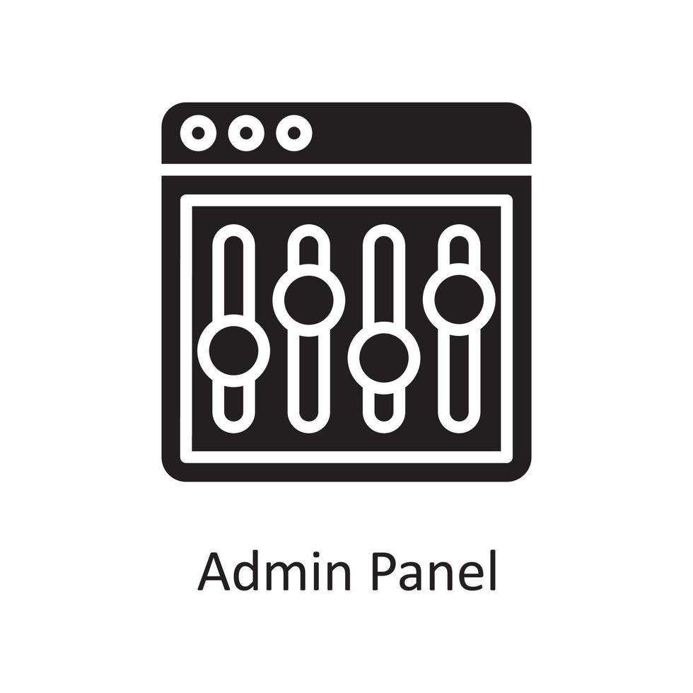 Admin Panel Vector Solid Icon Design illustration. Design and Development Symbol on White background EPS 10 File