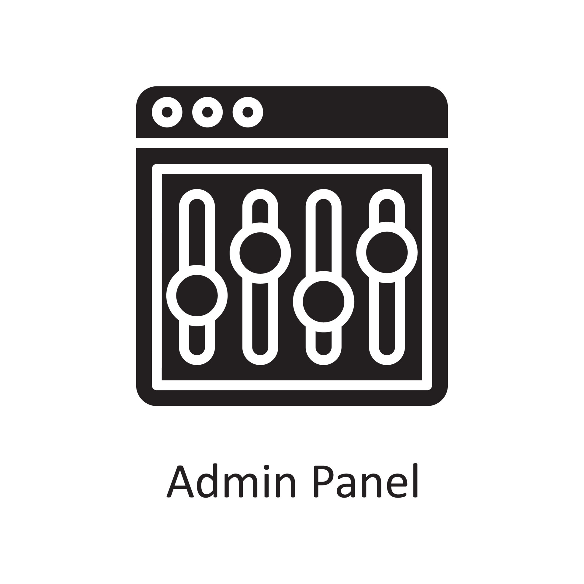 Admin panel vector solid icon design illustration design and