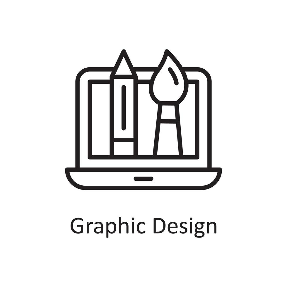 Graphic Design Vector Outline Icon Design illustration. Design and Development Symbol on White background EPS 10 File