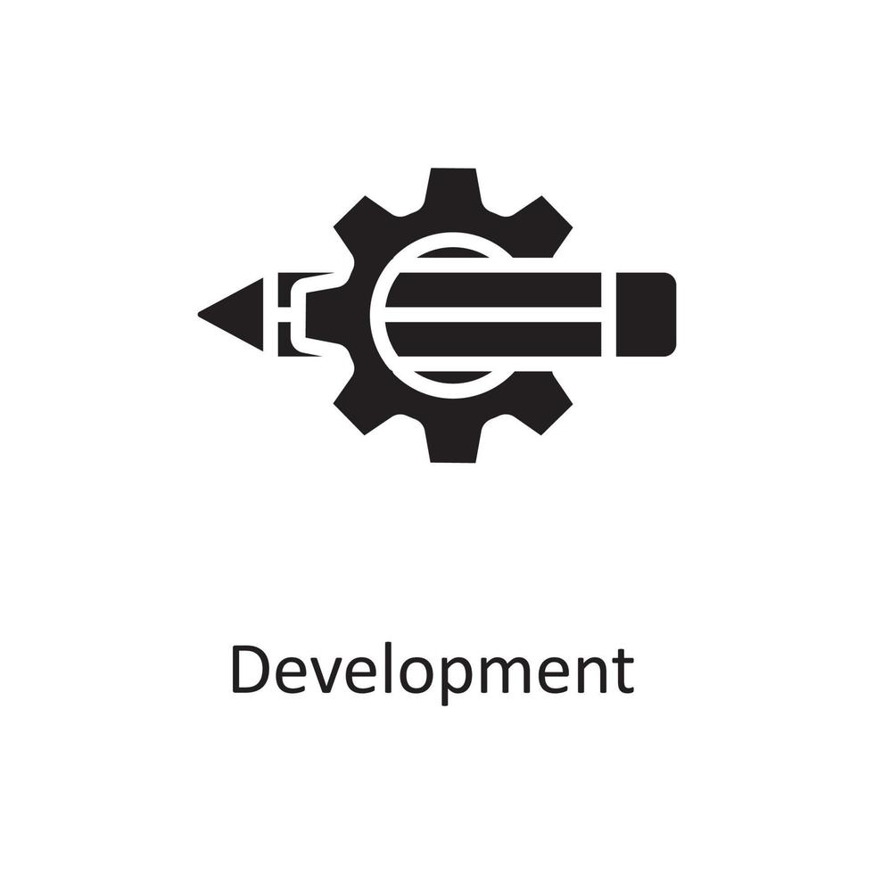 ilustración de diseño de icono sólido de vector de desarrollo. símbolo de diseño y desarrollo en el archivo eps 10 de fondo blanco