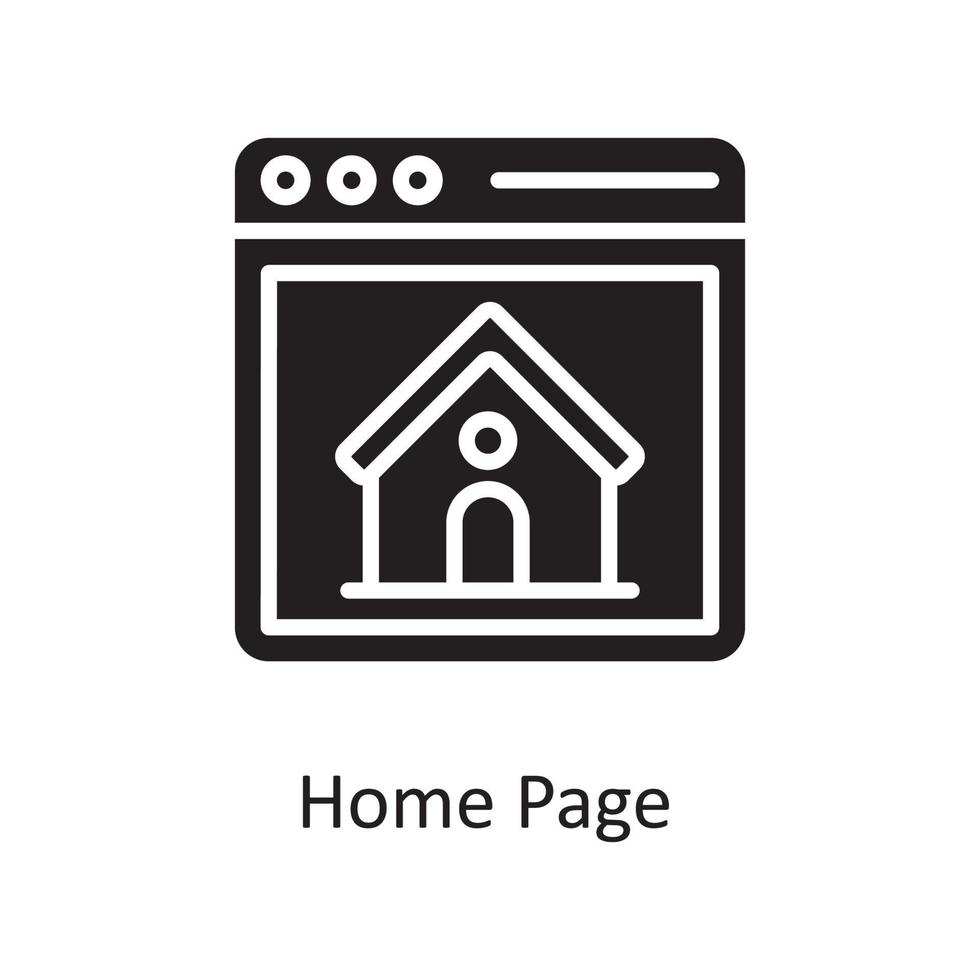 Home Page Vector Solid Icon Design illustration. Design and Development Symbol on White background EPS 10 File