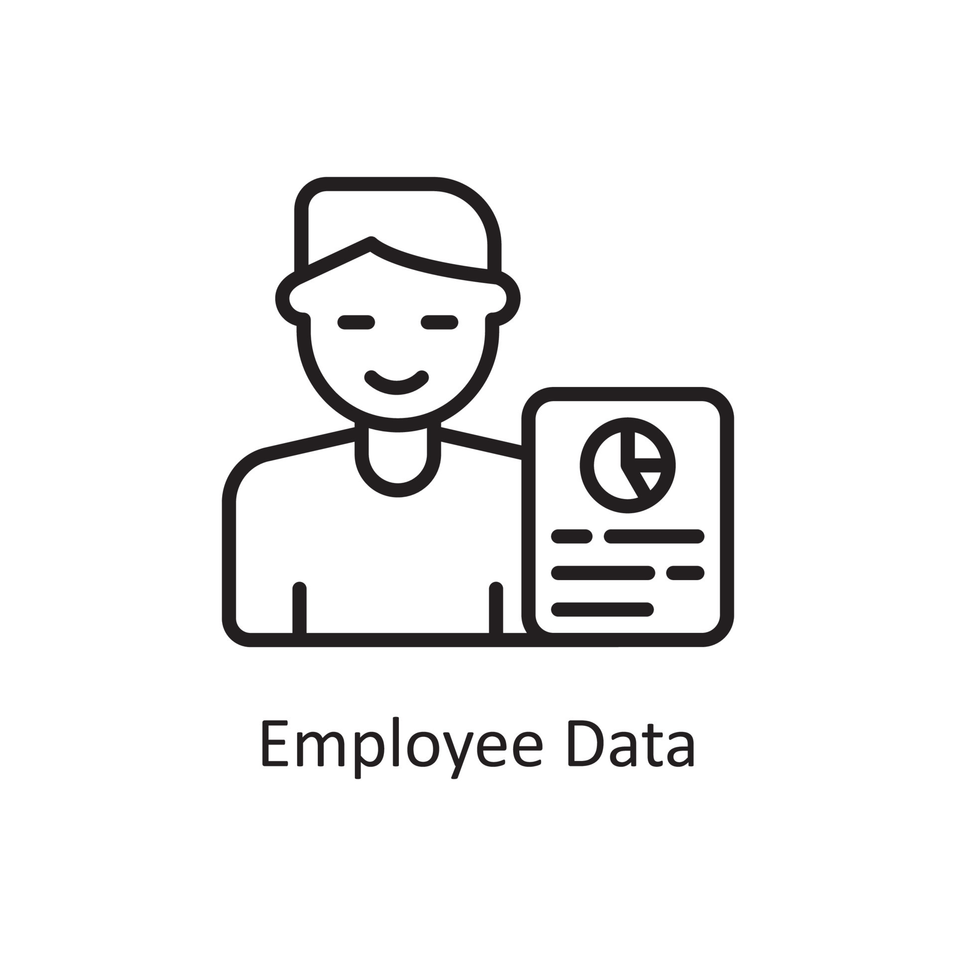 Employee Data Vector Outline Icon Design illustration. Business And