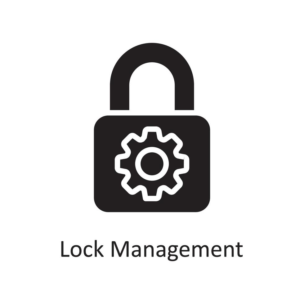 Lock Management Vector Solid Icon Design illustration. Business And Data Management Symbol on White background EPS 10 File