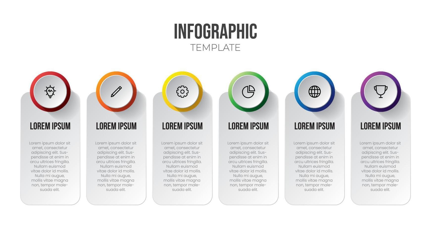 Infographic element vector with 6 options or steps
