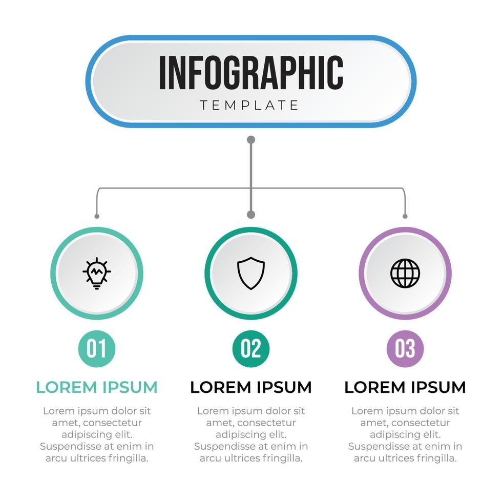 Business infographic template with 3 options, list, steps, processes. Can be used for workflow, outline, chart, diagram, information, presentation, slide, brochure, poster, etc. vector