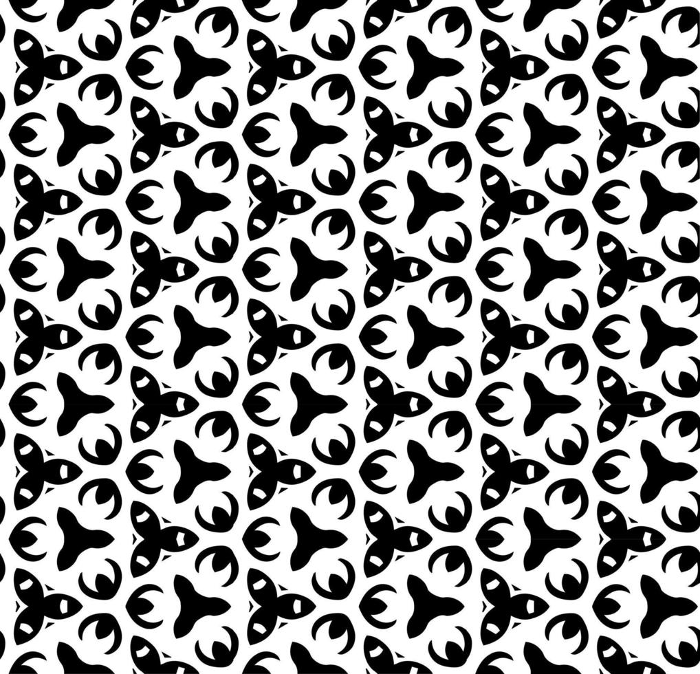 Black and white seamless abstract pattern. Background and backdrop. Grayscale ornamental design. Mosaic ornaments. Vector graphic illustration.