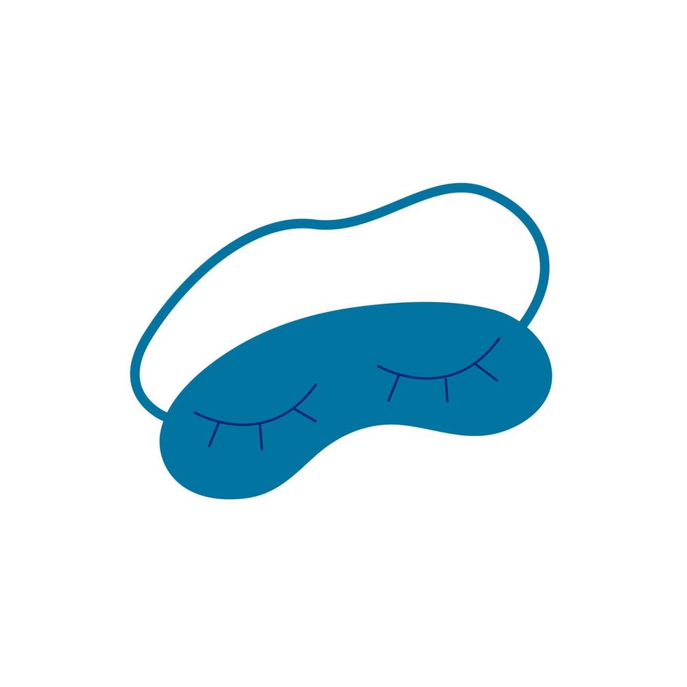 Blue blindfold for sleeping. A convenient accessory vector icon