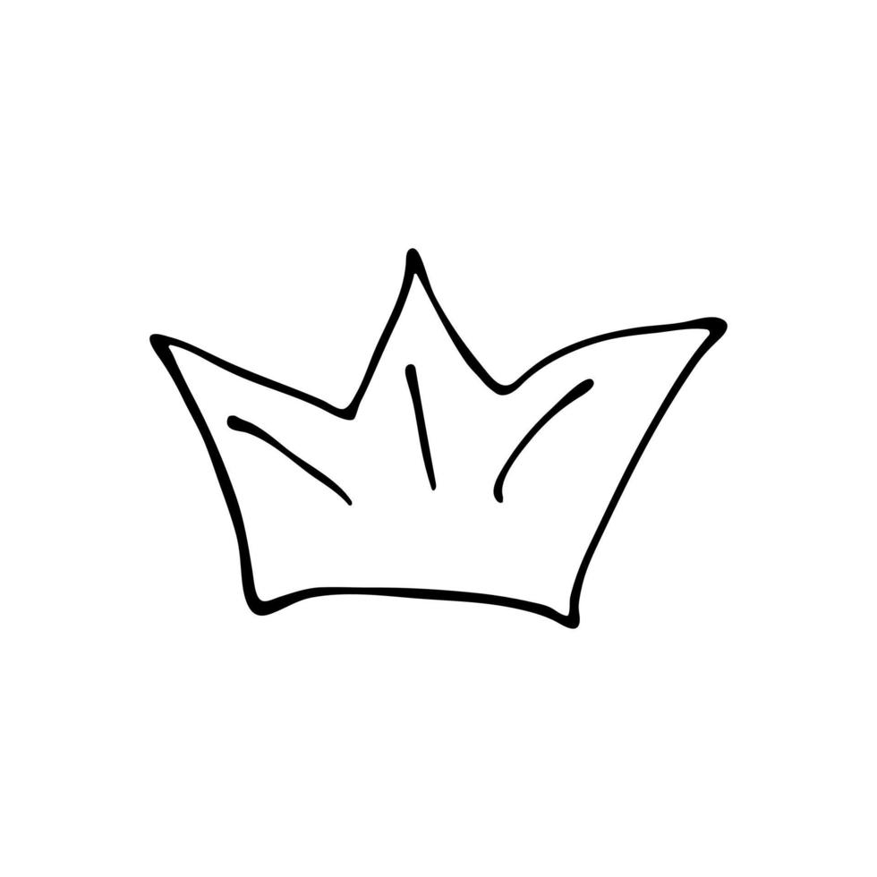 Crown icon in the style of doodle vector icon