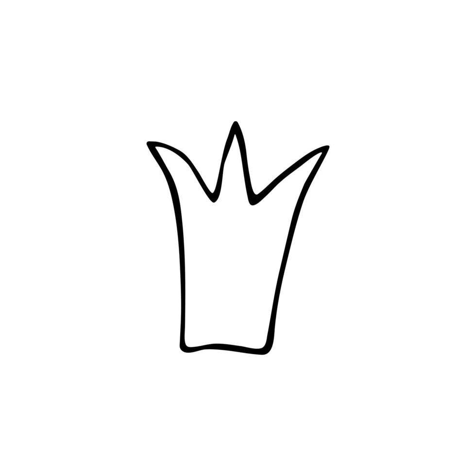 Crown icon in the style of doodle vector