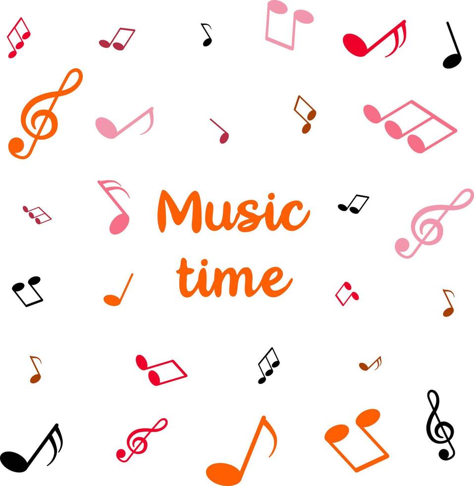 Music time vector background with notes