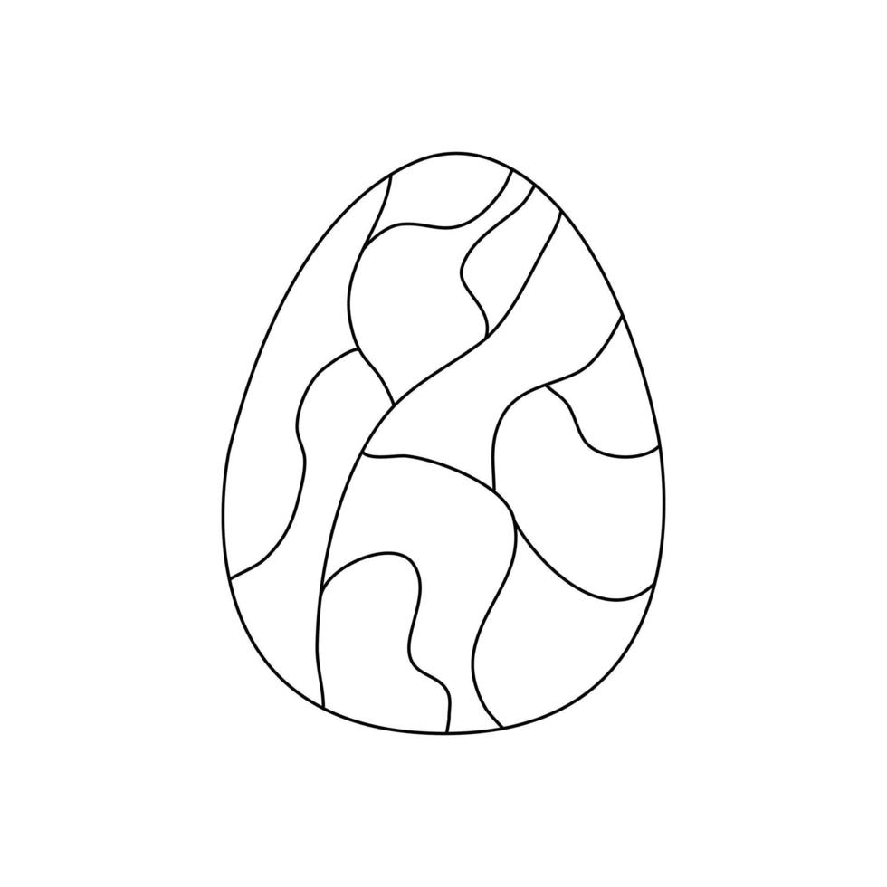 Easter egg with abstract shapes. Vector isolated doodle
