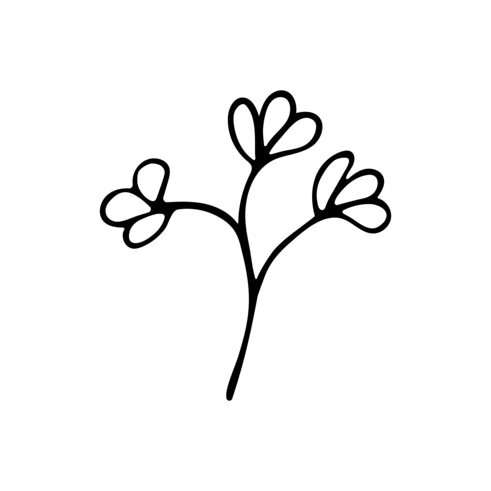 ramita de flores de primavera o verano con pétalos de diferentes formas vectoriales vector