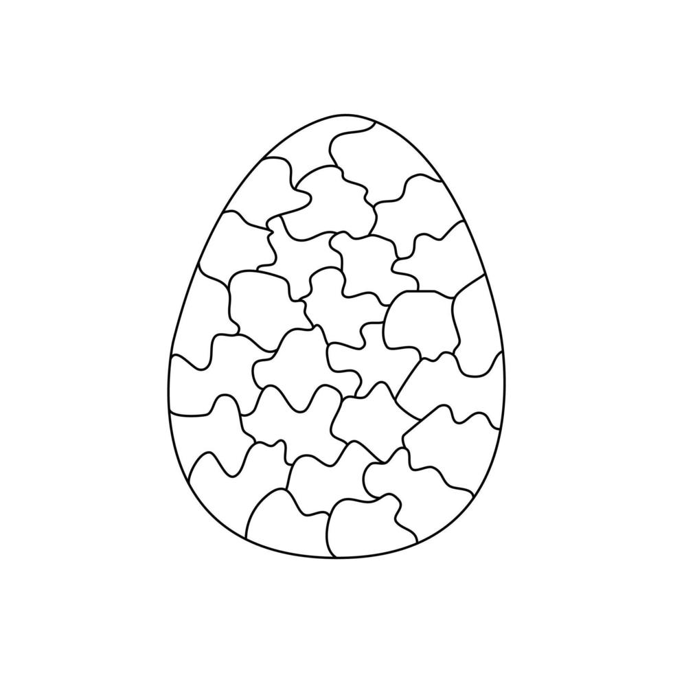 Easter egg decorated with abstract shapes. Vector isolated doodle