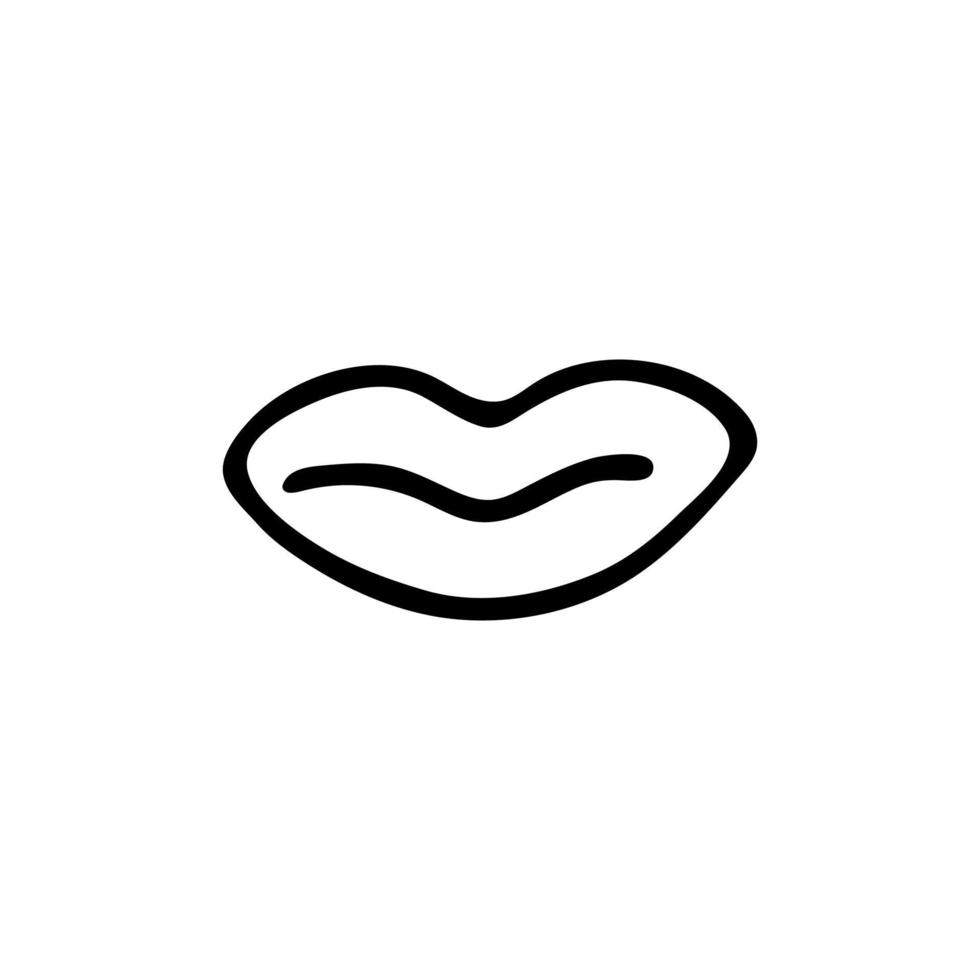 Women's lips icon in the style of doodle vector