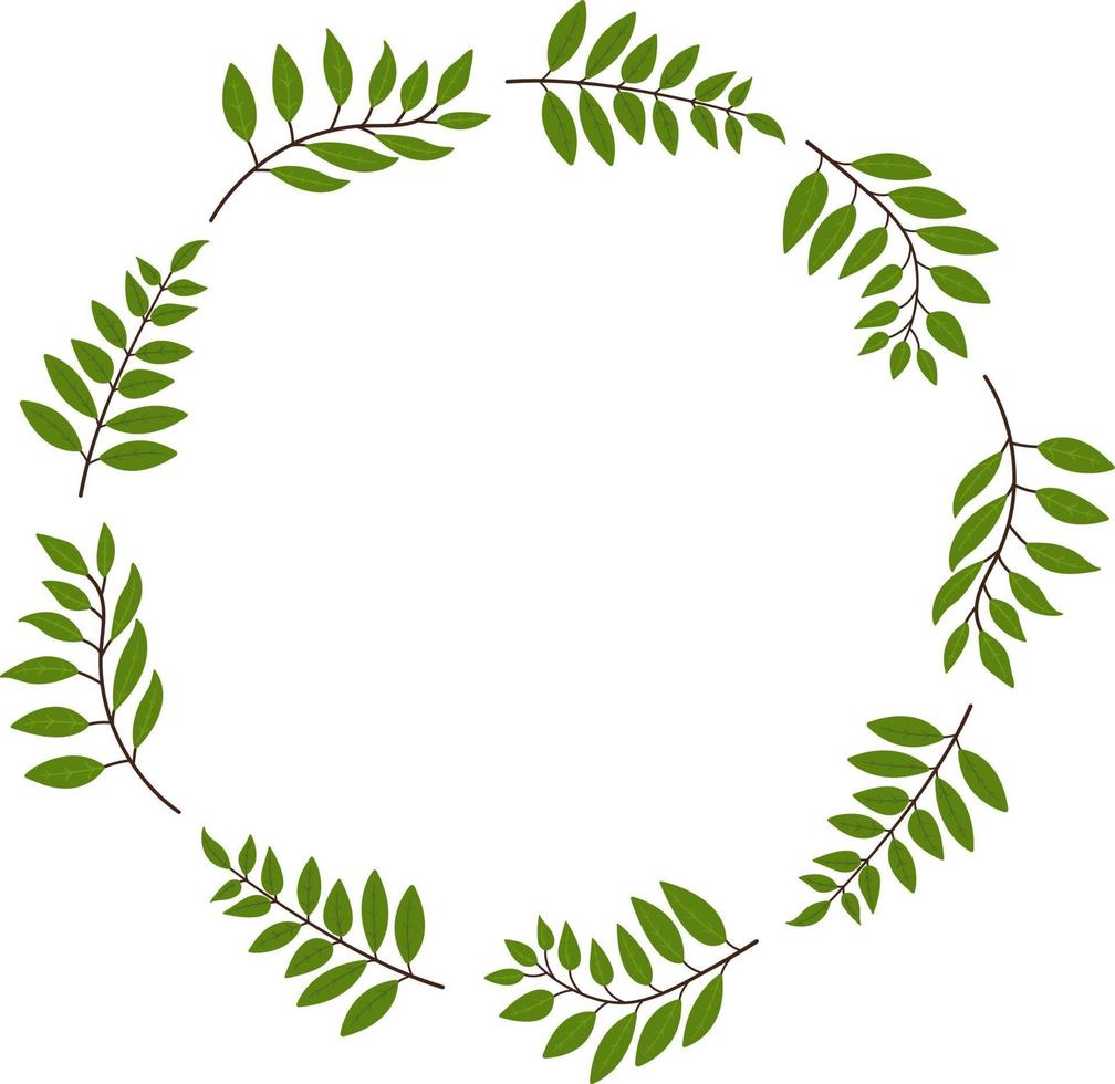 Frame for highlights with green leaves vector