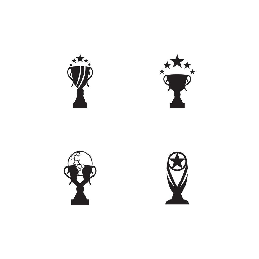 plantilla de vector de logotipo de silueta negra de trofeo