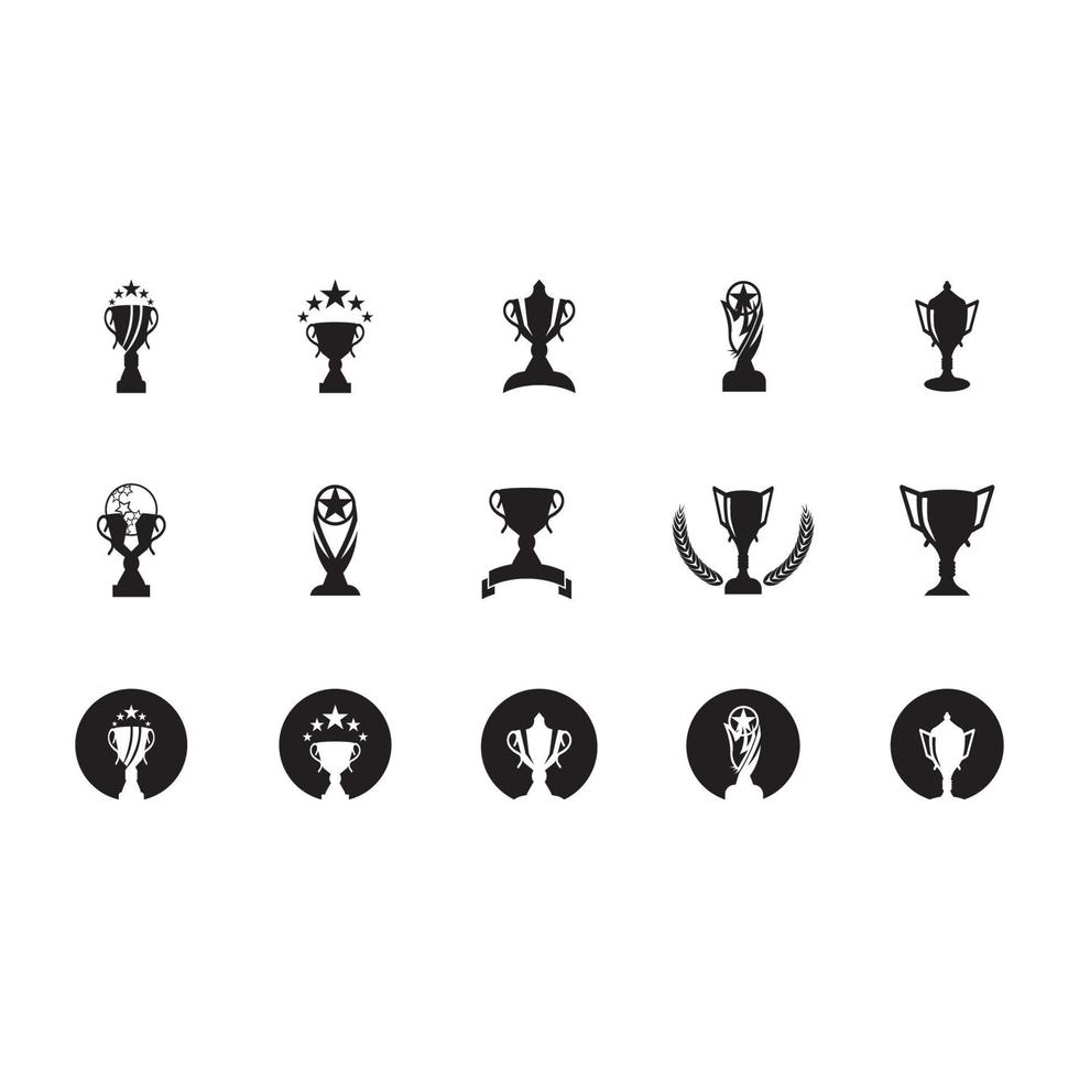 Trophy Black Silhouette Logo Vector template