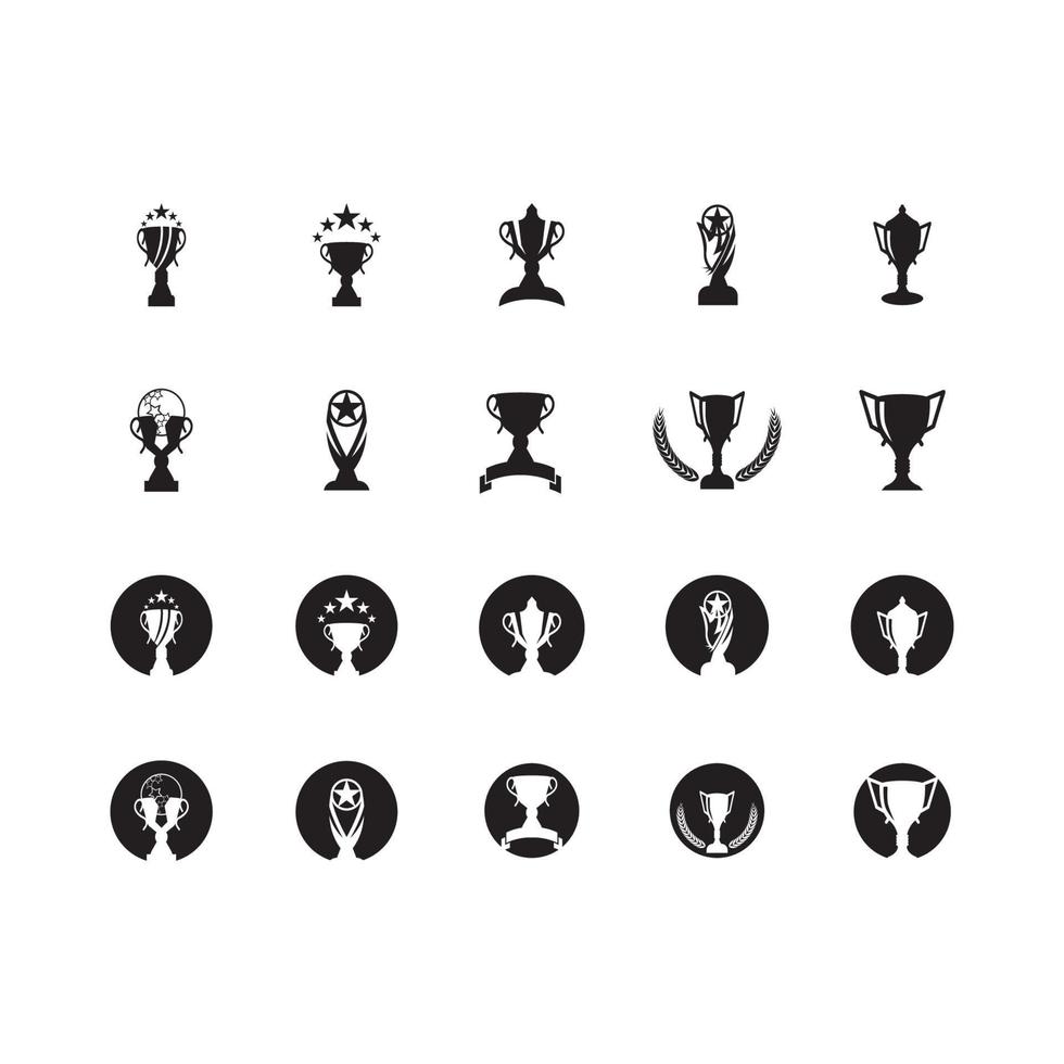 Trophy Black Silhouette Logo Vector template