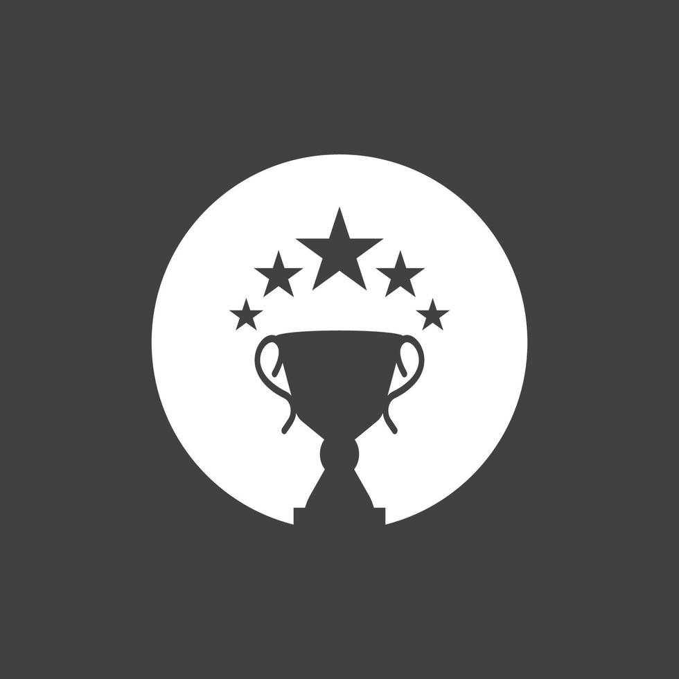logotipo de campeón de trofeo con fondo negro vector