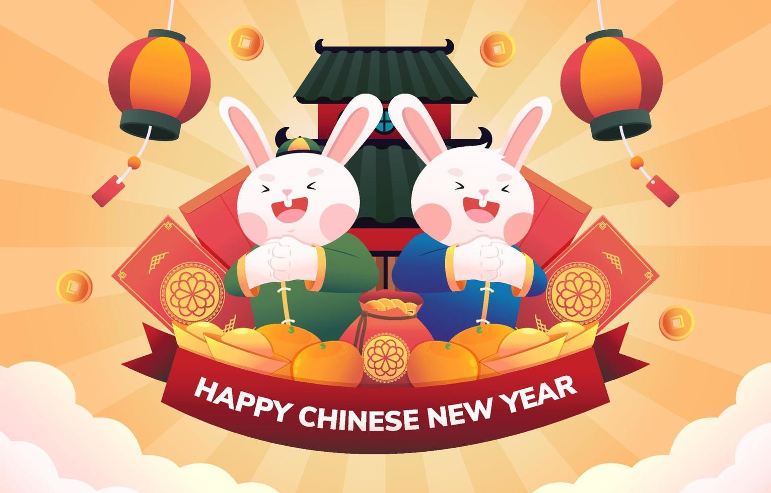 Year of Rabbit Concept vector