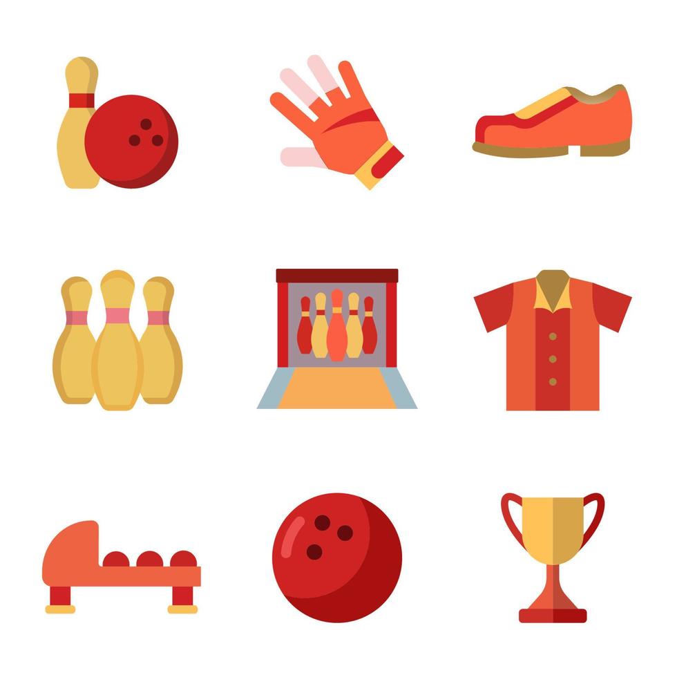 bowling ball icon set design vector