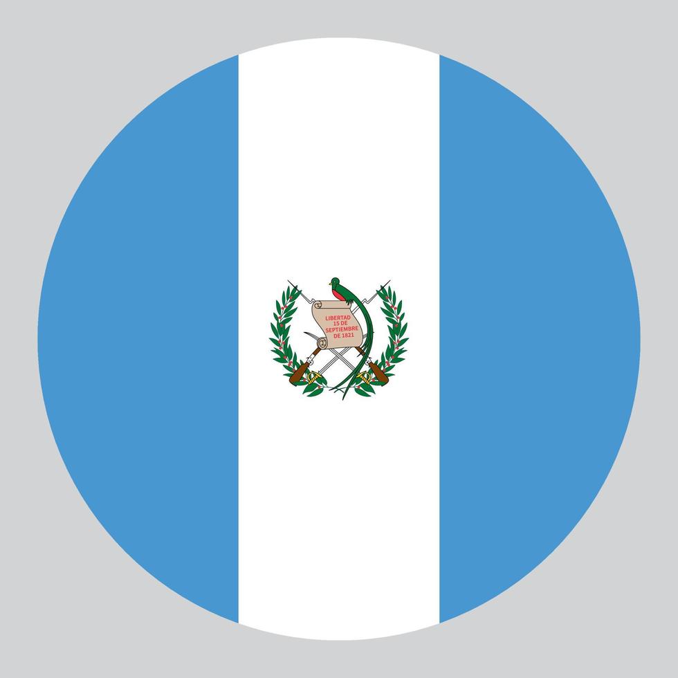 flat circle shaped Illustration of Guatemala flag vector