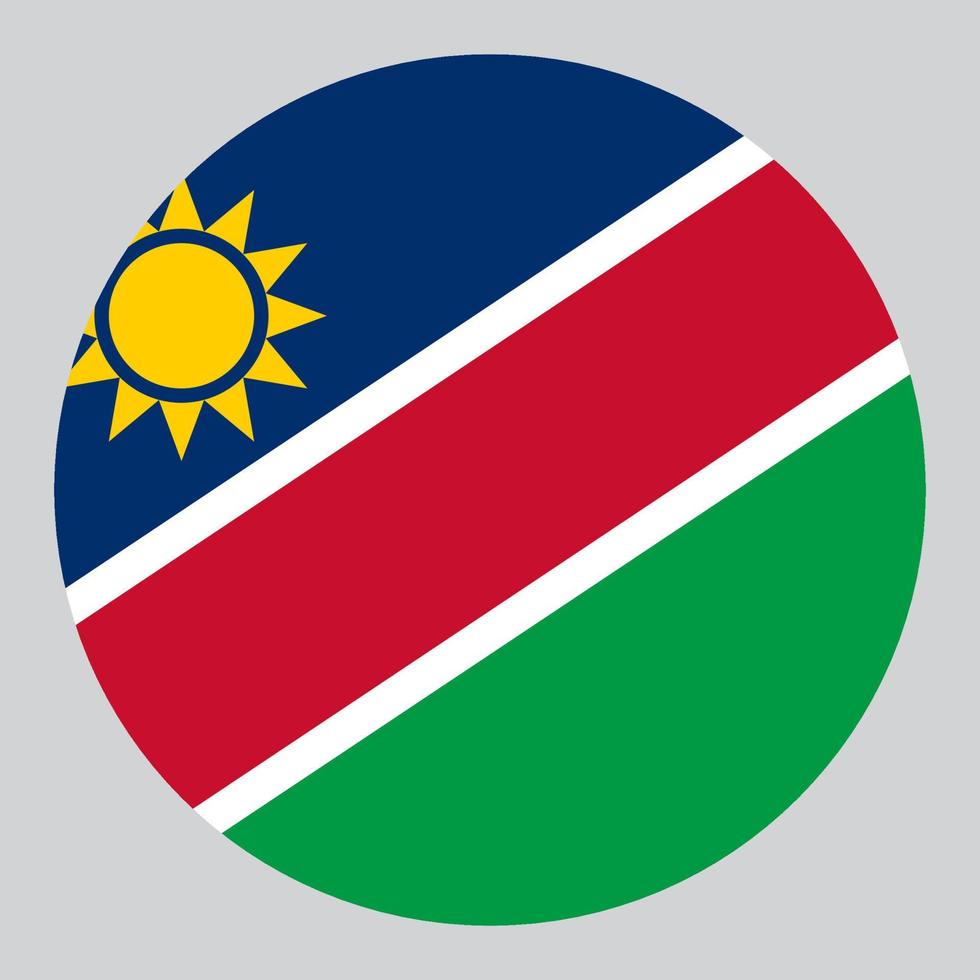 flat circle shaped Illustration of Namibia flag vector